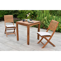 BALKONSET  5-teilig  - Beige/Akaziefarben, KONVENTIONELL, Holz/Textil - Gardenson