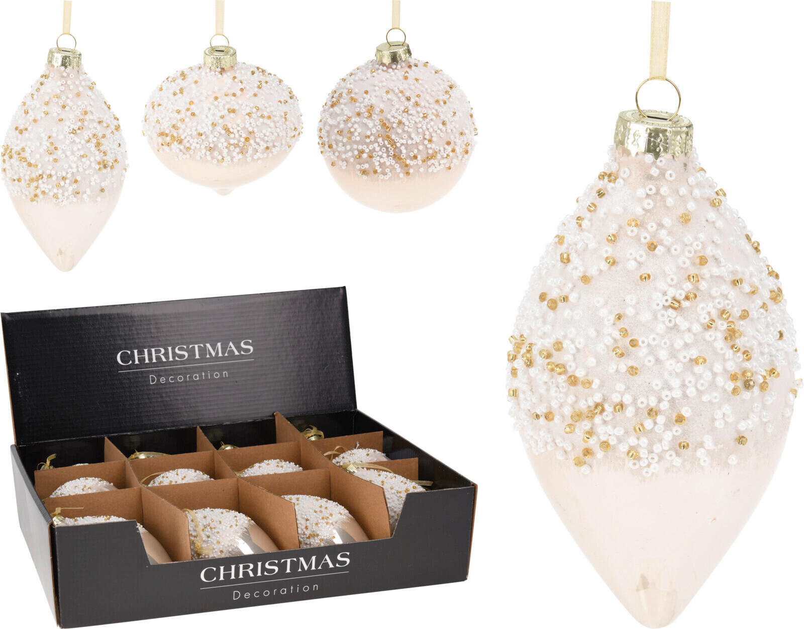 FÜGGŐDÍSZ - gyöngyház, Basics, Üveg (8cm)