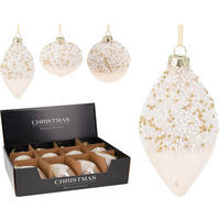 FÜGGŐDÍSZ - gyöngyház, Basics, Üveg (8cm)