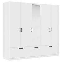 ARMOIRE in blanc  - gris/blanc, Basics, métal/matériau de bois (226/210/54cm) - Boxxx