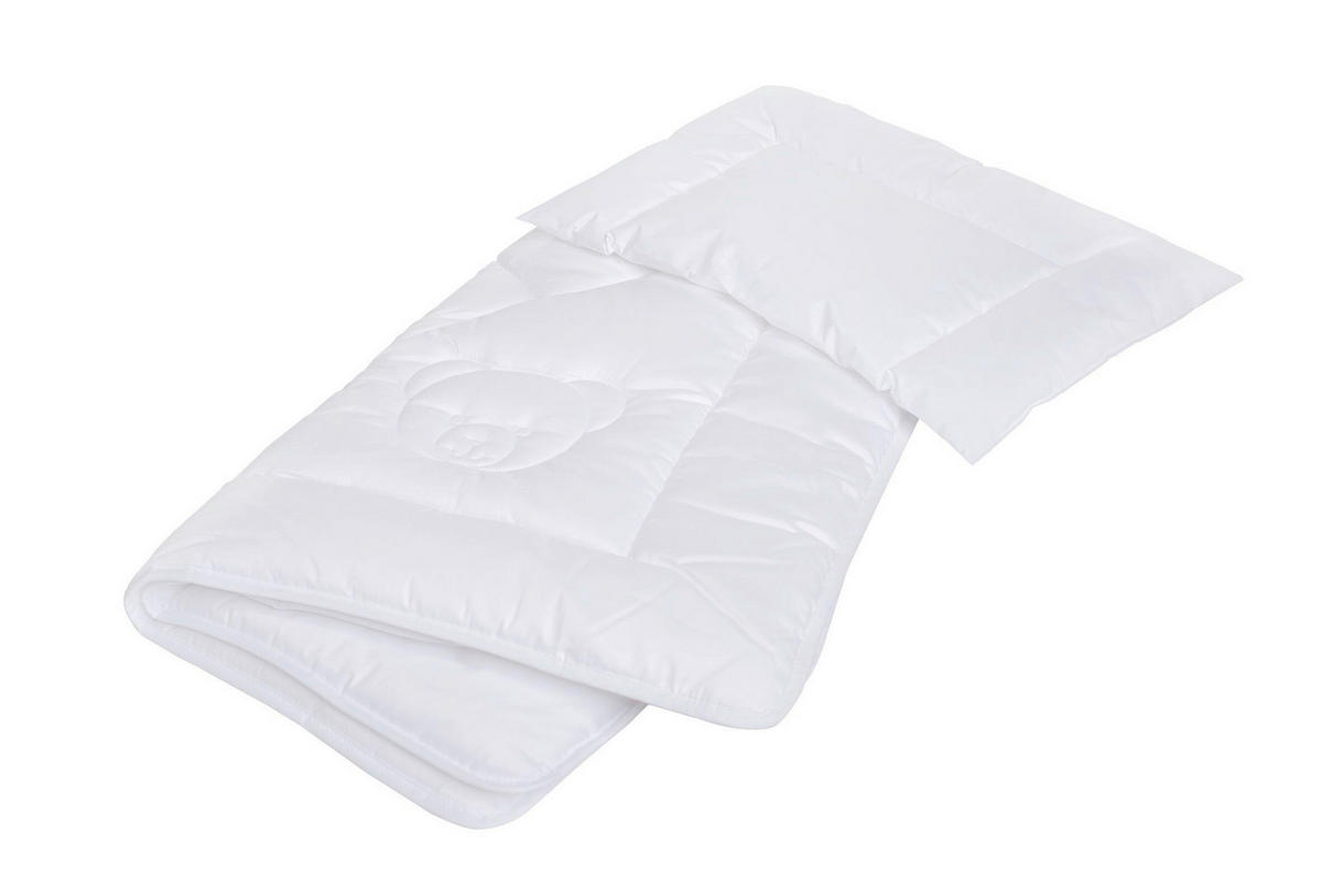 DĚTSKÁ PŘIKRÝVKA S POLŠTÁŘEM, 100/135/40/60 cm - bílá, Basics, textil (100/135/40/60cm) - HEFEL