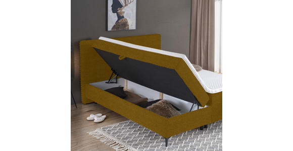 BOXBETT 160/200 cm in Goldfarben - Goldfarben/Schwarz, Design, Holz/Holzwerkstoff (160/200cm) - Xora