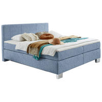 BOXSPRINGBETT 180/200 cm  in Blau  - Chromfarben/Blau, Konventionell, Kunststoff/Textil (180/200cm) - Hom`in