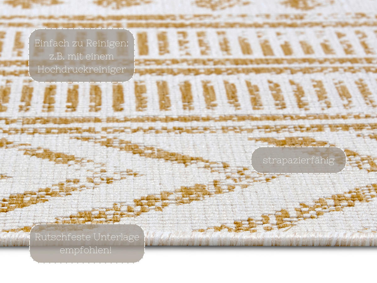 OUTDOORTEPPICH 120/170 cm Twin Supreme Creme, Honig  - Creme/Honig, Design, Kunststoff (120/170cm)