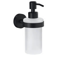 SEIFENSPENDER MOON BLACK  - Schwarz/Weiß, Basics, Glas/Metall (7/17,1/11,9cm) - Tesa