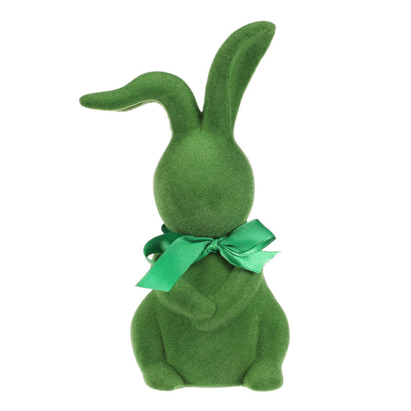 DEKORAČNÝ ZAJAC - zelená, Basics, keramika (9/15/7cm)