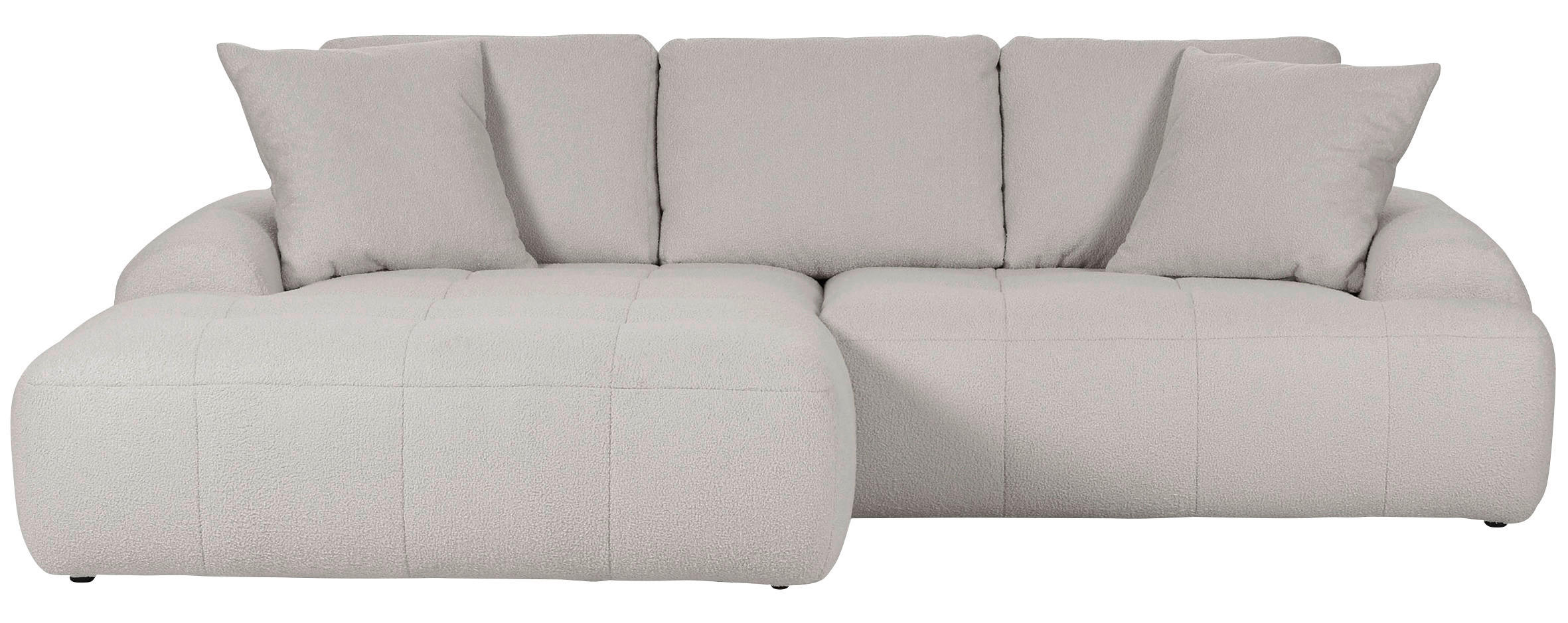 ECKSOFA Schlammfarben Flachgewebe  - Schlammfarben/Schwarz, KONVENTIONELL, Kunststoff/Textil (195/286cm) - Carryhome