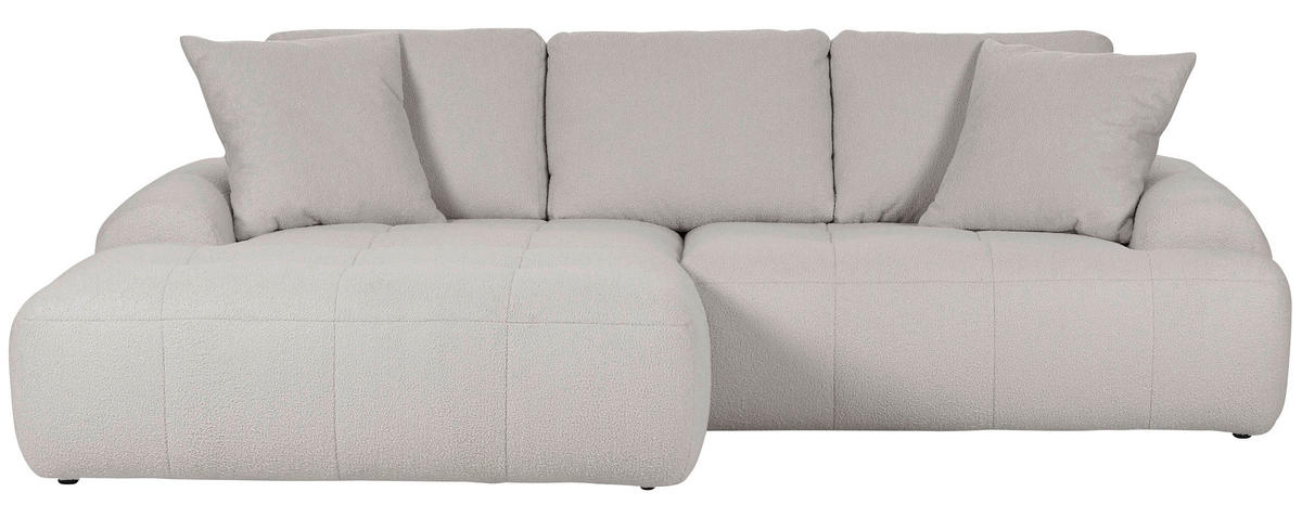 ECKSOFA in Flachgewebe Schlammfarben  - Schlammfarben/Schwarz, Konventionell, Kunststoff/Textil (195/286cm) - Carryhome