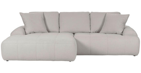 ECKSOFA Schlammfarben Flachgewebe  - Schlammfarben/Schwarz, KONVENTIONELL, Kunststoff/Textil (195/286cm) - Carryhome