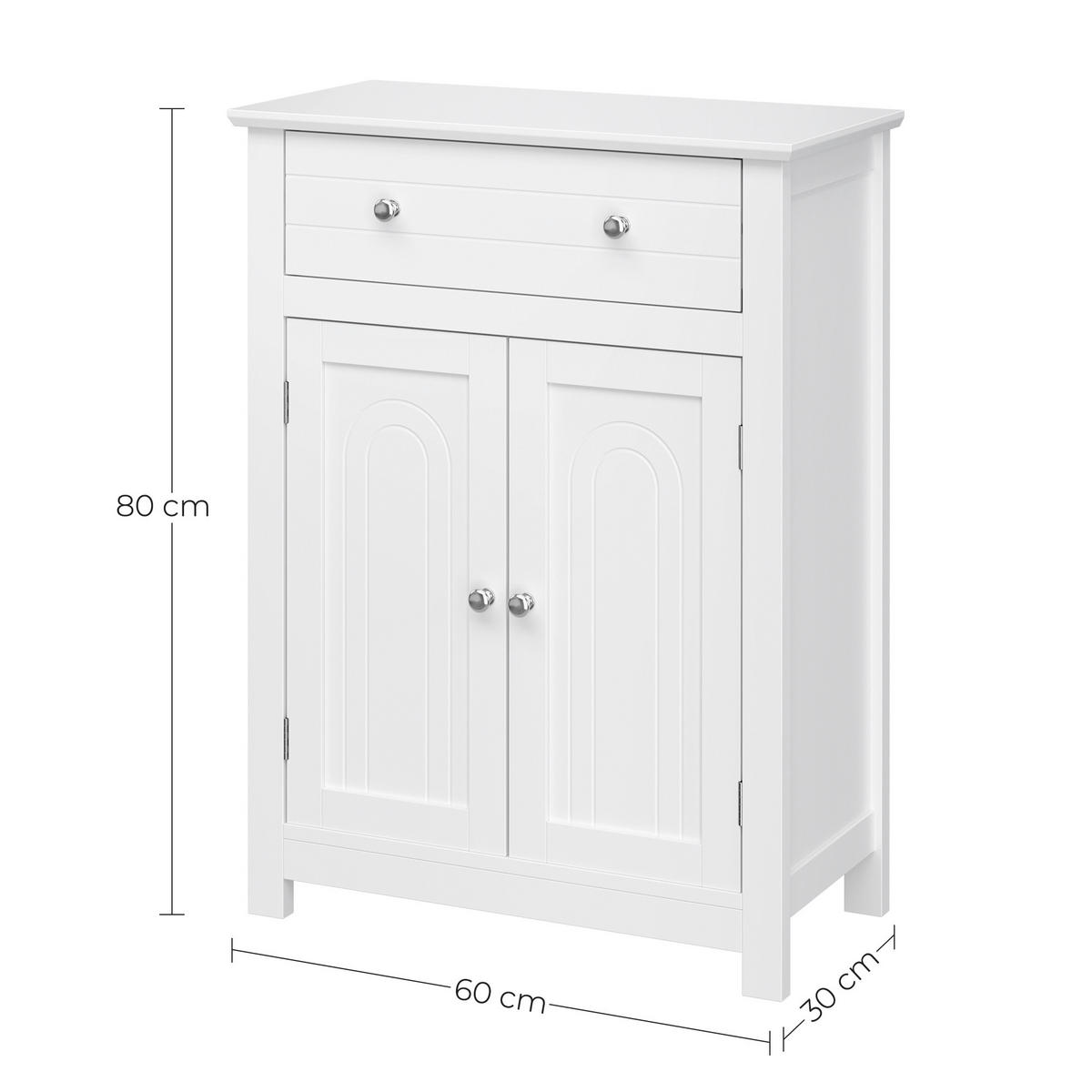 MIDISCHRANK 60/80/30 cm  - Weiß, MODERN, Holzwerkstoff/Metall (60/80/30cm) - MID.YOU