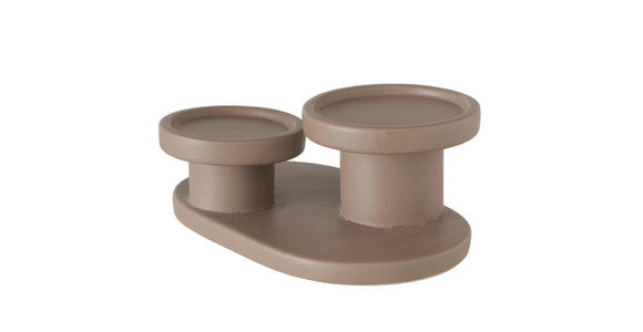KERZENHALTER - Braun, Trend, Keramik (20/14/8cm) - Ambia Home