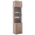 VITRINE Eiche dunkel 50/208/38 cm - Eiche dunkel/Anthrazit, KONVENTIONELL, Glas/Holzwerkstoff (50/208/38cm) - Cantus