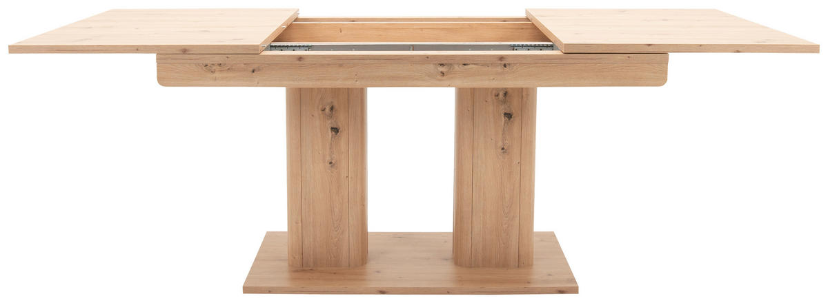 JEDILNA MIZA, hrast barve hrasta  - barve hrasta, Design, leseni material (140-220/80/90cm) - Xora