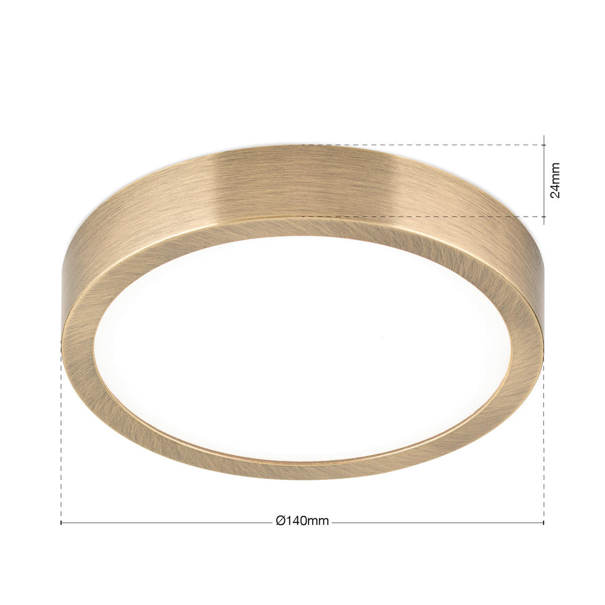 LED-DECKENLEUCHTE Prism 14/2,4 cm   - Bronzefarben, Basics, Glas/Metall (14/2,4cm)