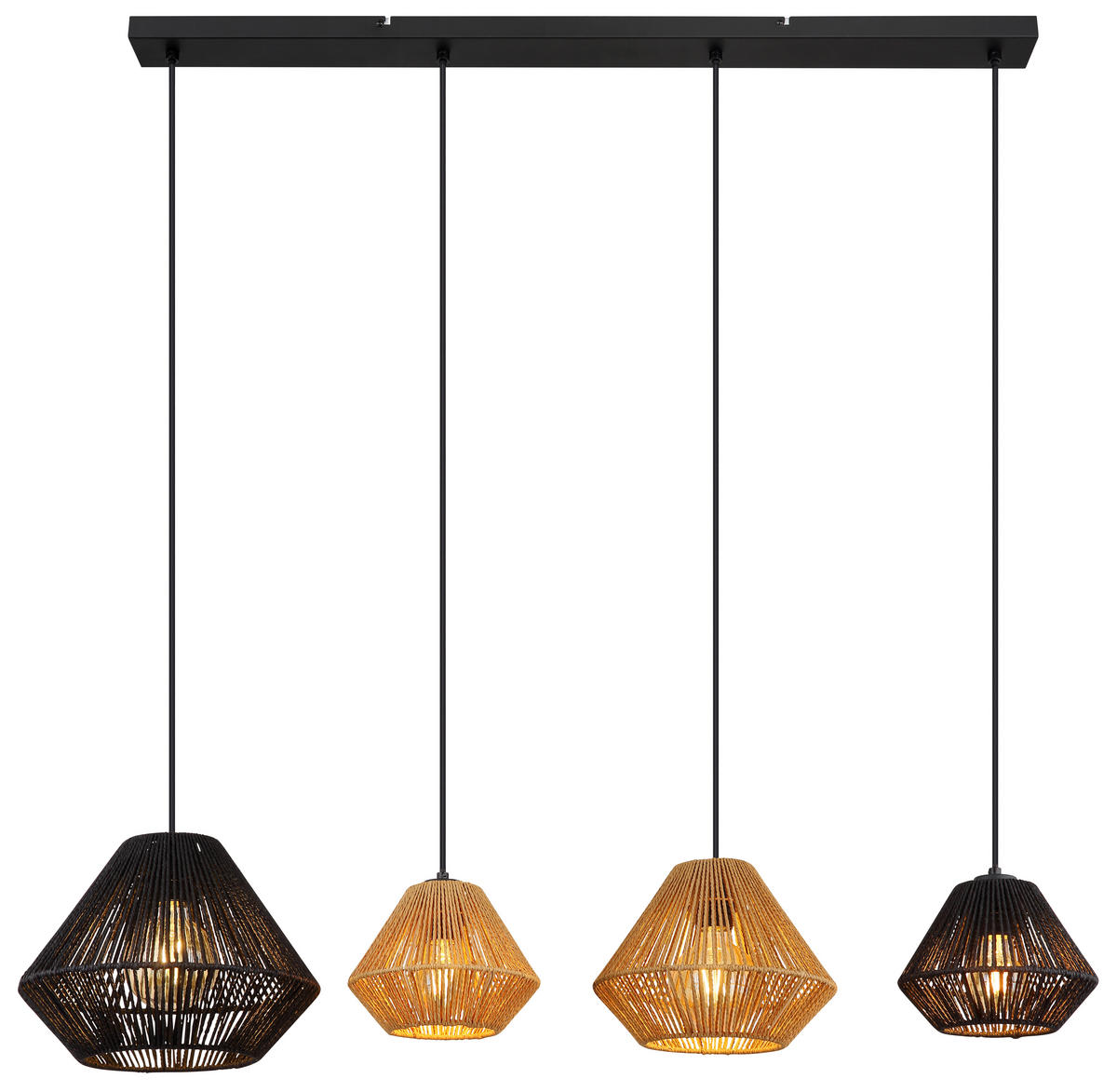 HÄNGLAMPA 103/30/120 cm  - beige/svart, Natur, metall/plast (103/30/120cm) - Globo