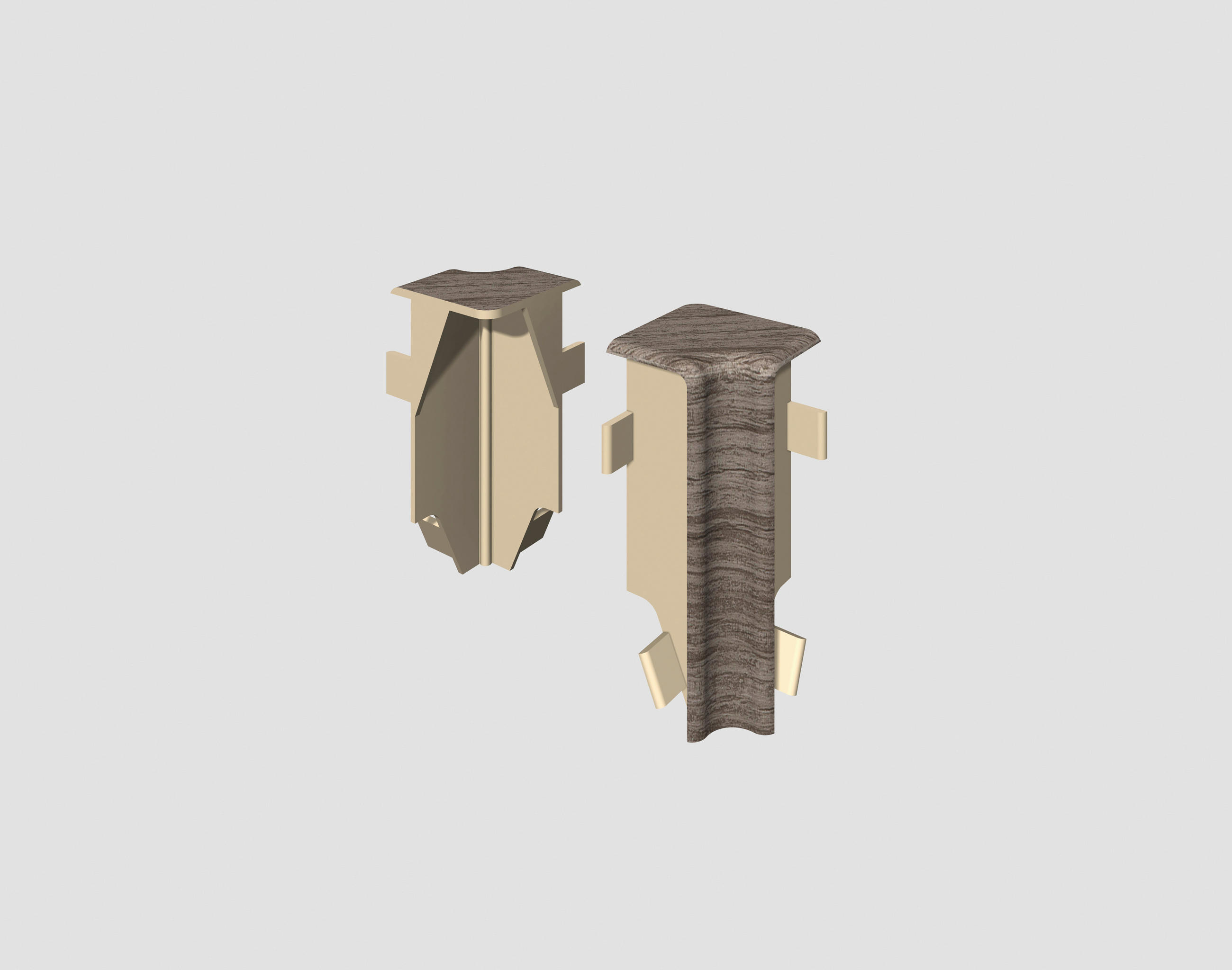 Innenecke Eiche Grau Grau, Eichefarben  - Eichefarben/Grau, Basics, Kunststoff (1.6/0.7/5.9cm) - Egger Holzwerkstoffe