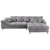 ECKSOFA Grau, Silberfarben Webstoff  - Silberfarben/Grau, Design, Textil/Metall (337/228cm) - Carryhome