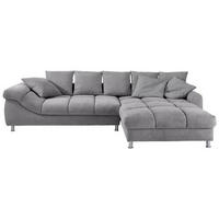 ECKSOFA Grau, Silberfarben Webstoff  - Silberfarben/Grau, Design, Textil/Metall (337/228cm) - Carryhome