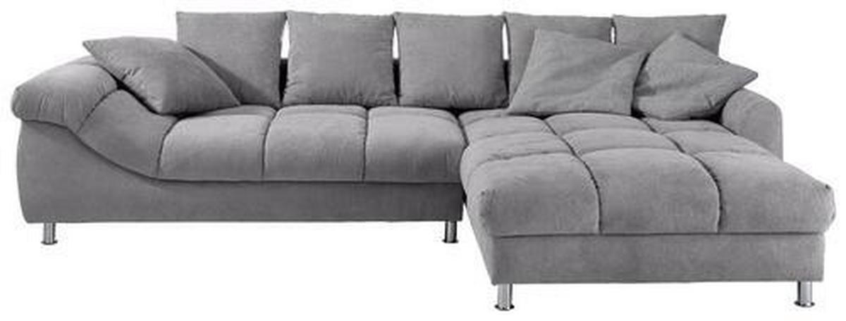 ECKSOFA Grau, Silberfarben Webstoff  - Silberfarben/Grau, Design, Textil/Metall (337/228cm) - Carryhome