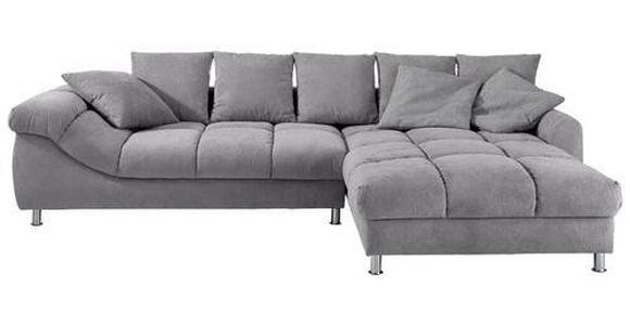 ECKSOFA Grau, Silberfarben Webstoff - Silberfarben/Grau, Design, Textil/Metall (337/228cm) - Carryhome