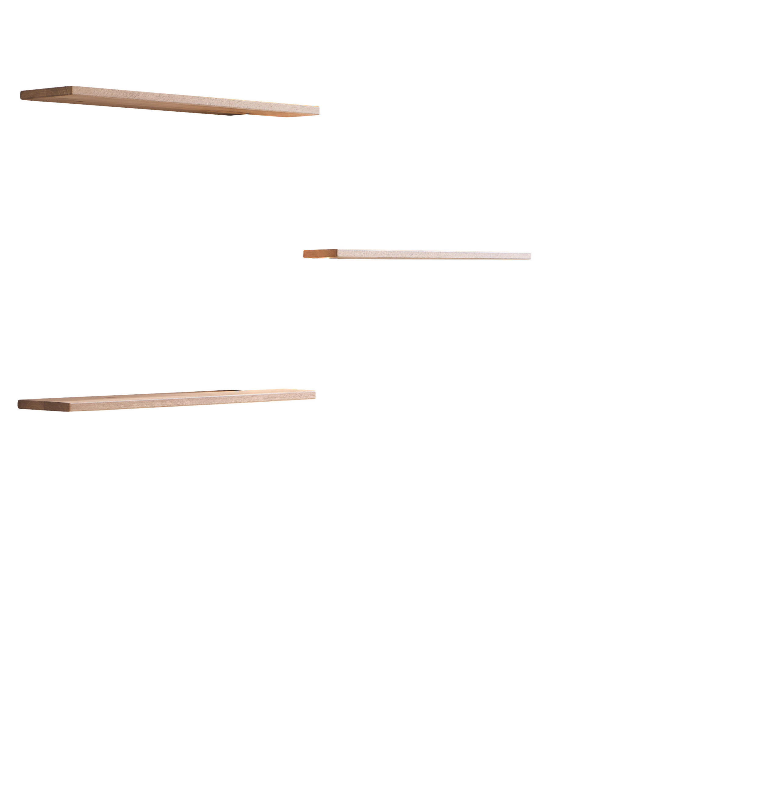 WANDBOARDSET 3-teilig Eiche massiv Eichefarben  - Eichefarben, Design, Holz (85/20/2,5cm) - Moderano