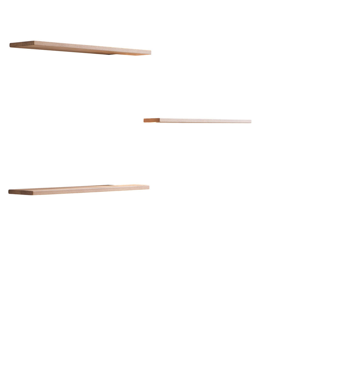 WANDBOARDSET 3-teilig Eiche massiv Eichefarben  - Eichefarben, Design, Holz (85/20/2,5cm) - Moderano