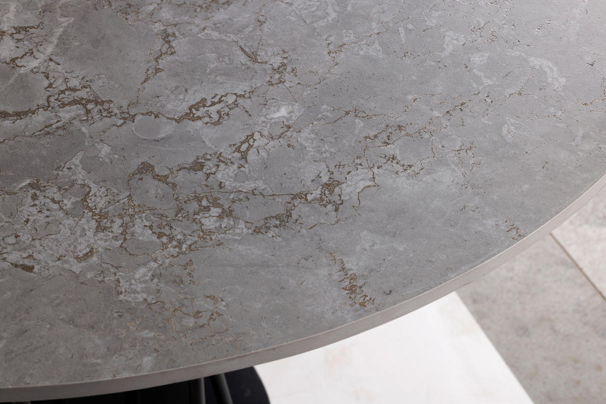 ESSTISCH 120/120/76 cm  Metall, Keramik rund Grau, Schwarz  - Schwarz/Grau, Design, Keramik/Metall (120/120/76cm) - Stylife