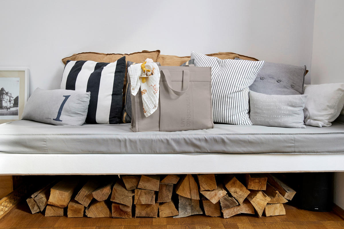 WICKELTASCHE  - Taupe, Basics, Textil (43/13/32cm) - Lässig