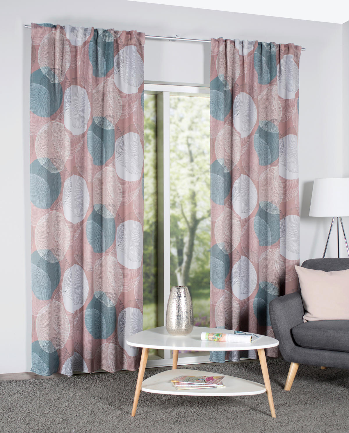 FERTIGVORHANG  blickdicht   135/245 cm  - Rosa, Design, Textil (135/245cm)