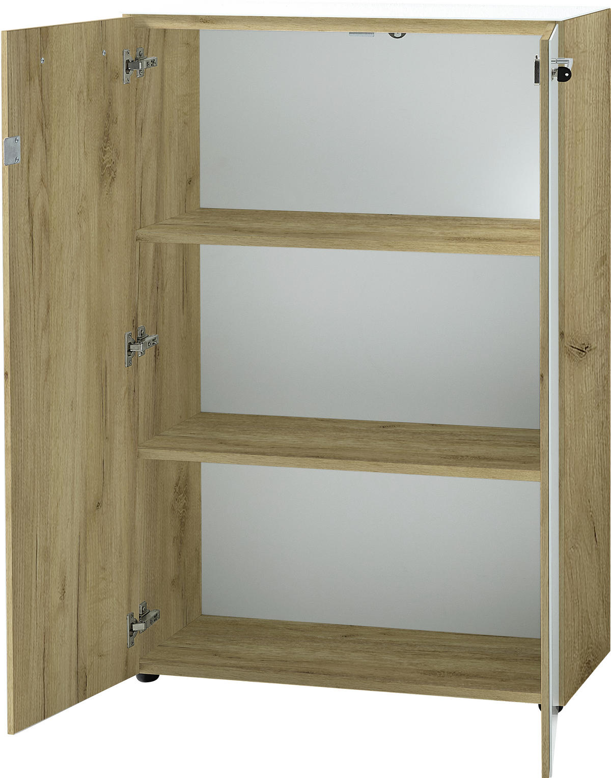 AKTENSCHRANK 80/120/37 cm  - Weiss/Eichefarben, Modern, Glas/Holzwerkstoff (80/120/37cm) - Germania