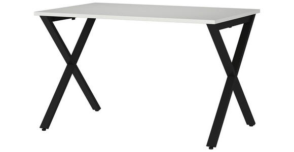 SCHREIBTISCH 120/80/75 cm  in Schwarz, Hellgrau  - Hellgrau/Schwarz, MODERN, Holzwerkstoff/Metall (120/80/75cm) - Novel