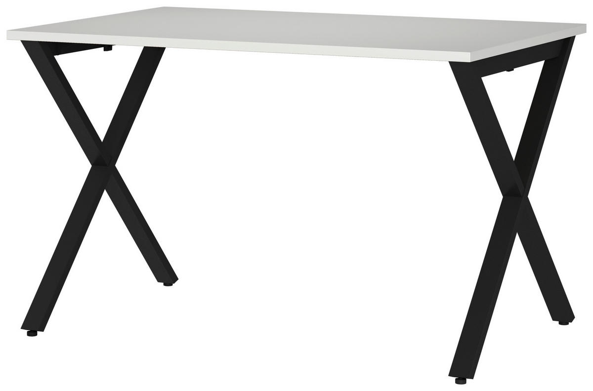SCHREIBTISCH 120/80/75 cm  in Schwarz, Hellgrau  - Hellgrau/Schwarz, MODERN, Holzwerkstoff/Metall (120/80/75cm) - Novel