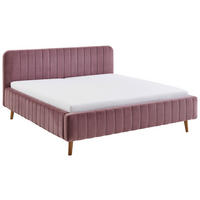 POLSTERBETT 140/200 cm,  in Flieder,  - Eichefarben/Flieder, MODERN, Holz/Textil (140/200cm) - Xora