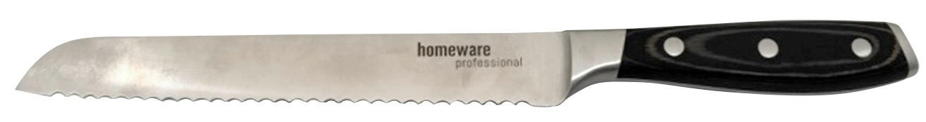 BROTMESSER 34 cm  - Edelstahlfarben/Dunkelbraun, KONVENTIONELL, Holzwerkstoff/Metall (34cm) - Homeware Profession.