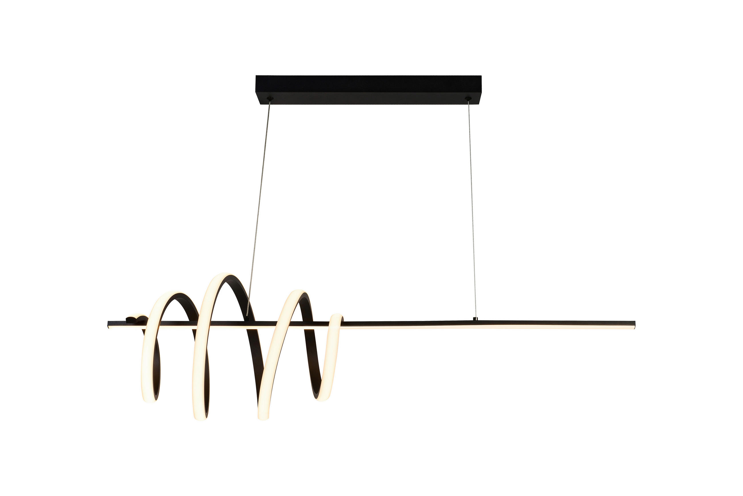 LED-HÄNGELEUCHTE Sword 100/120/28 cm  - Bernsteinfarben/Schwarz, Design, Glas/Metall (100/120/28cm)