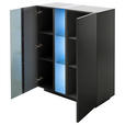 HIGHBOARD in 96/115/42 cm - Dunkelgrau, Natur, Glas/Holzwerkstoff (96/115/42cm) - Novel