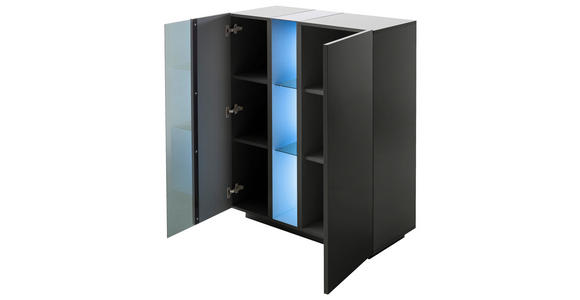 HIGHBOARD in 96/115/42 cm - Dunkelgrau, Natur, Glas/Holzwerkstoff (96/115/42cm) - Novel