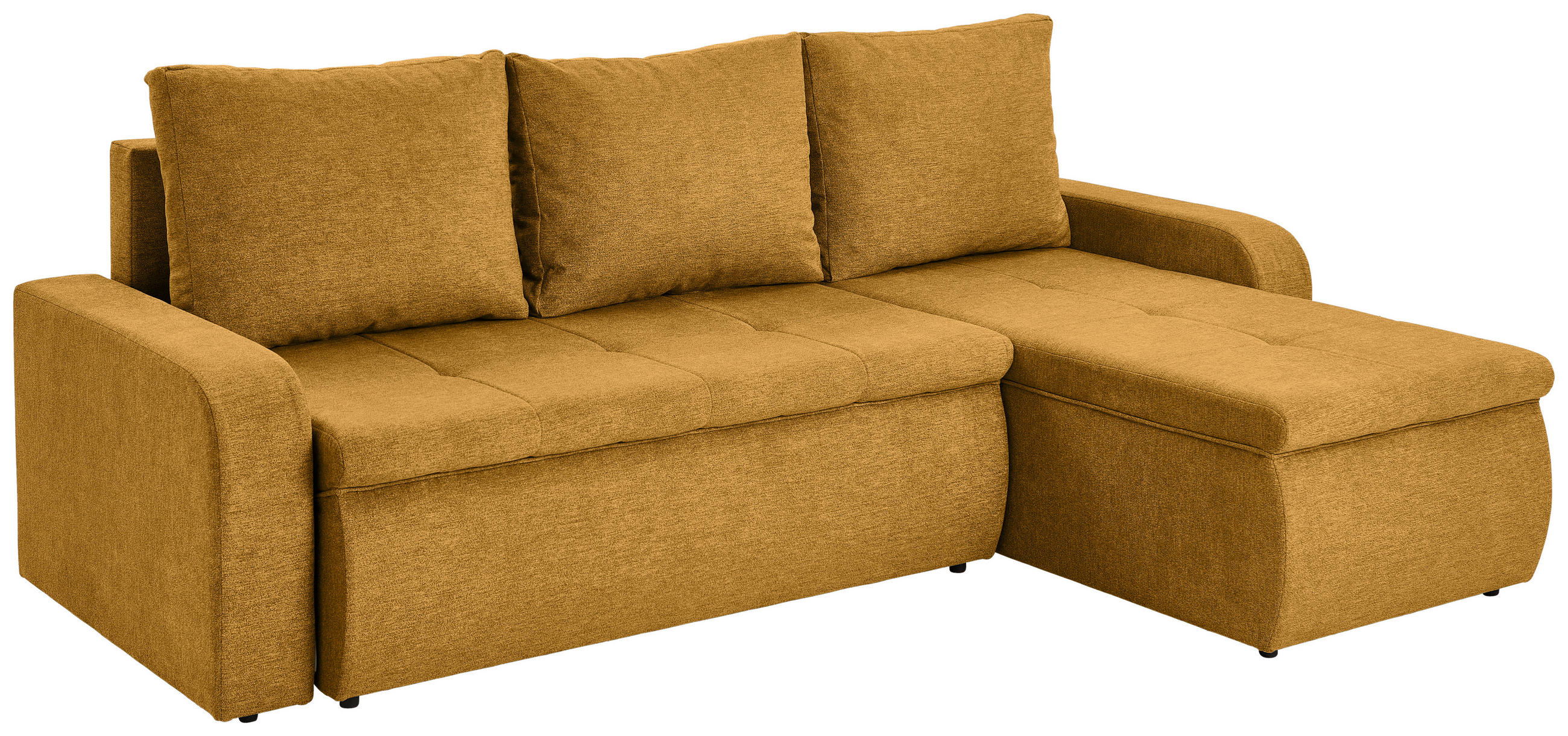 ECKSOFA in Webstoff Gelb  - Gelb/Schwarz, Konventionell, Kunststoff/Textil (235/158cm) - P & B