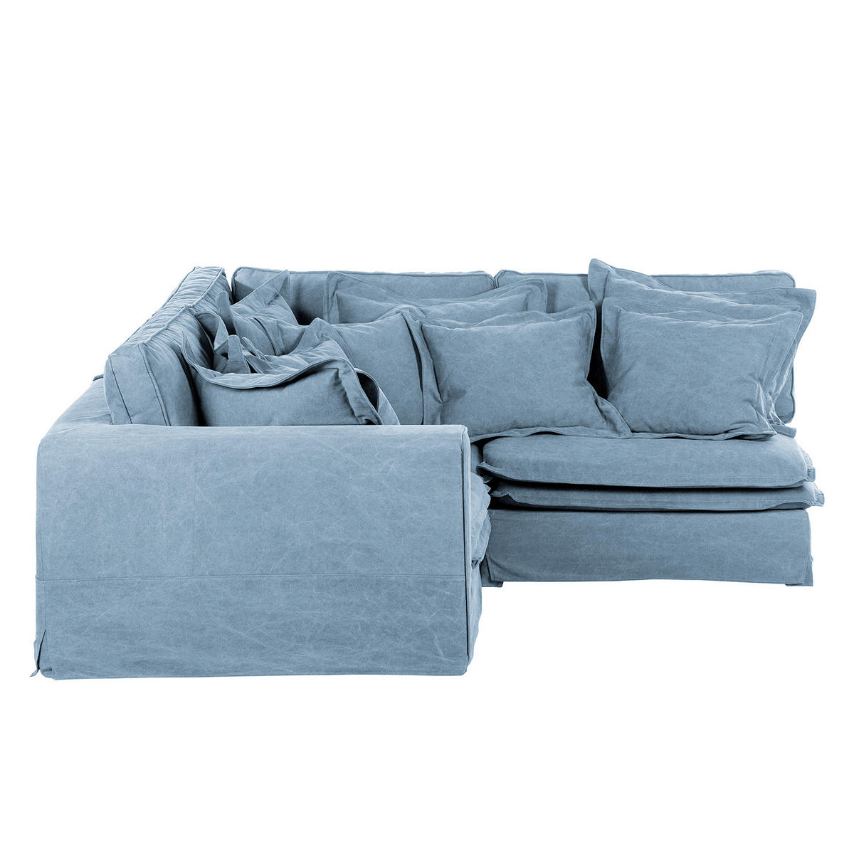 ECKSOFA Webstoff Blau  - Blau/Schwarz, Design, Kunststoff/Textil (222/238cm) - P & B