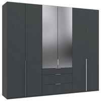 Dulap Cu Uși Rotative, 270/236/58 cm, grafit - grafit/culoare aluminiu, Modern, sticlă/metal (270/236/58cm) - MID.YOU