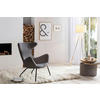RELAXSESSEL in Textil Grau  - Schwarz/Grau, MODERN, Textil/Metall (77/95/62cm) - Livetastic