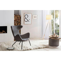 RELAXSESSEL in Textil Grau  - Schwarz/Grau, MODERN, Textil/Metall (77/95/62cm) - Livetastic