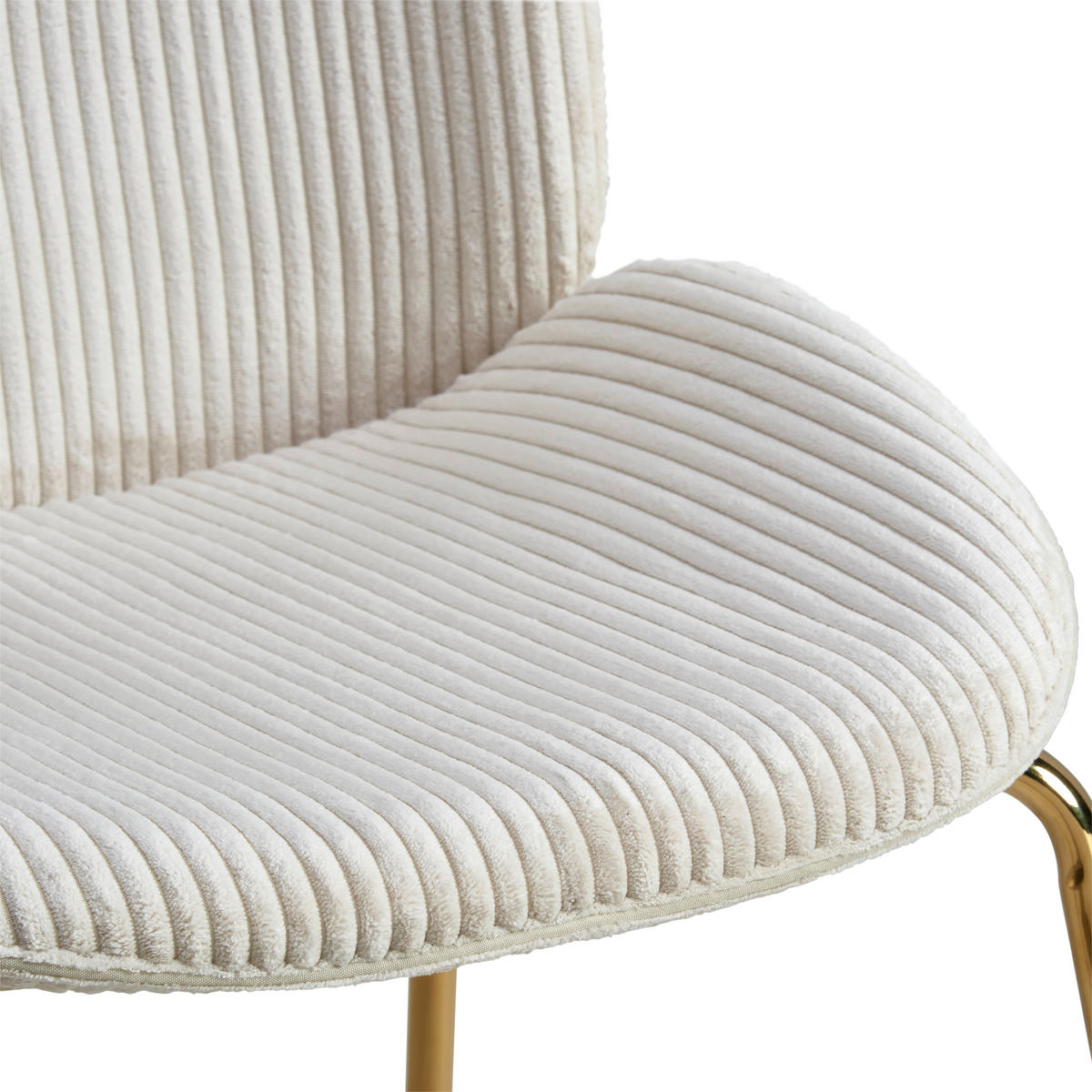STUHL Cord Goldfarben, Beige  - Beige/Goldfarben, LIFESTYLE, Textil/Metall (48/86/60cm) - MID.YOU