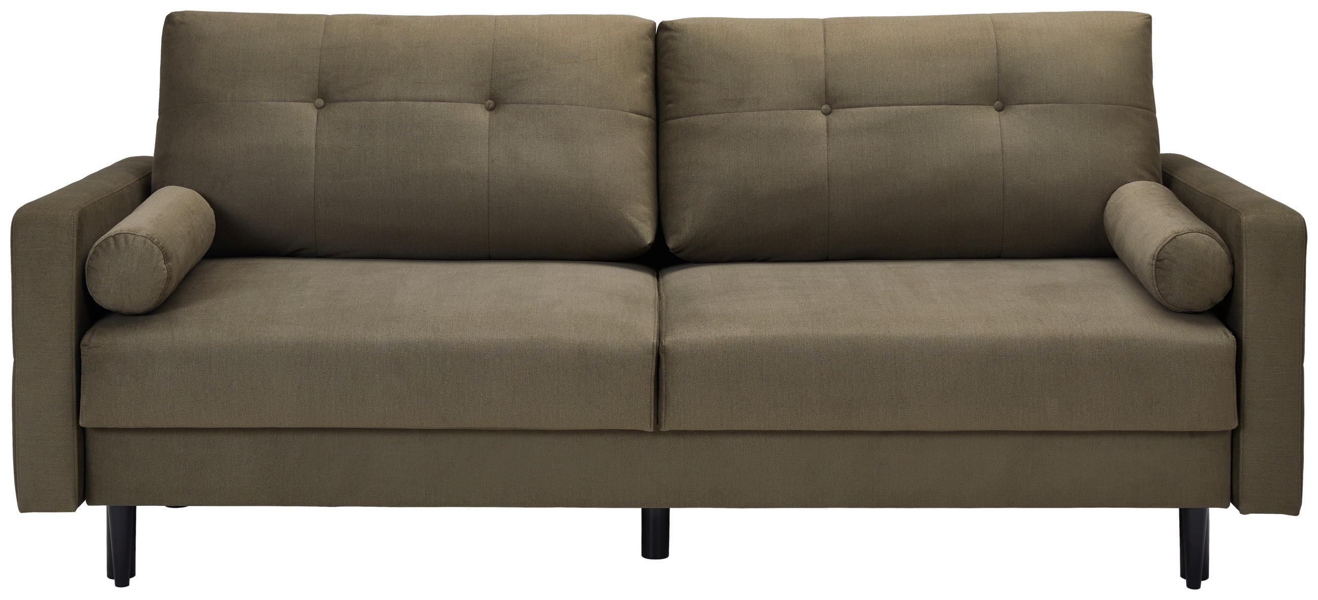 ZOFA S POSTELJNO FUNKCIJO,  olivno zelena  tekstil  - črna/olivno zelena , Konvencionalno, tekstil/les (220/95/98cm) - Carryhome