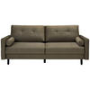 SCHLAFSOFA in Samt Olivgrün  - Schwarz/Olivgrün, Konventionell, Holz/Textil (220/95/98cm) - MID.YOU