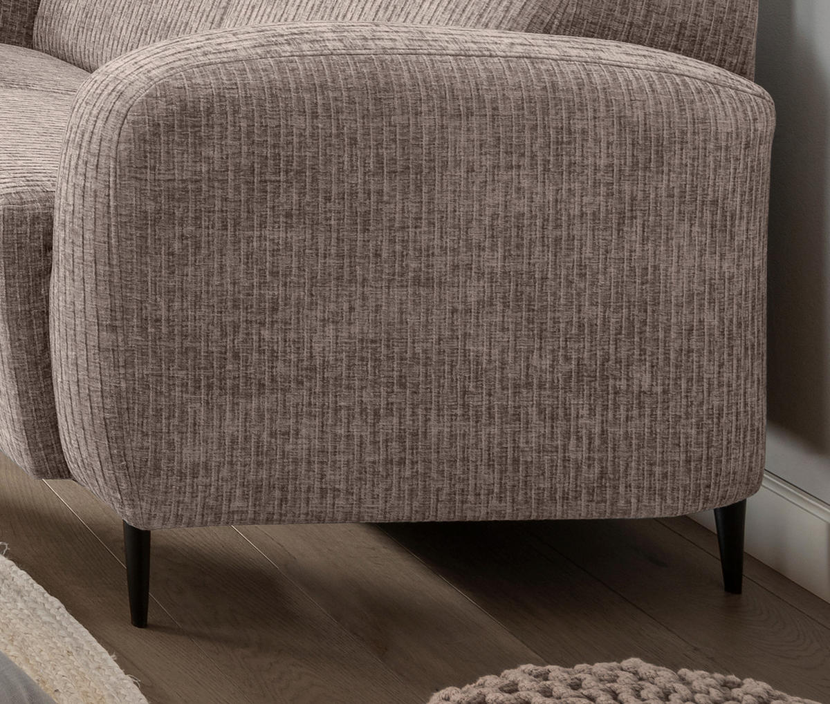 2-SITZER-SOFA in Mikrofaser Beige  - Beige/Schwarz, Modern, Textil/Metall (140/76/90cm) - Livetastic
