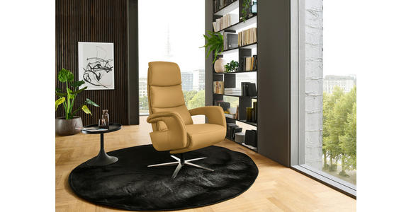 RELAXSESSEL in Leder Gelb  - Edelstahlfarben/Gelb, Design, Leder/Metall (76/119/86cm) - Dieter Knoll