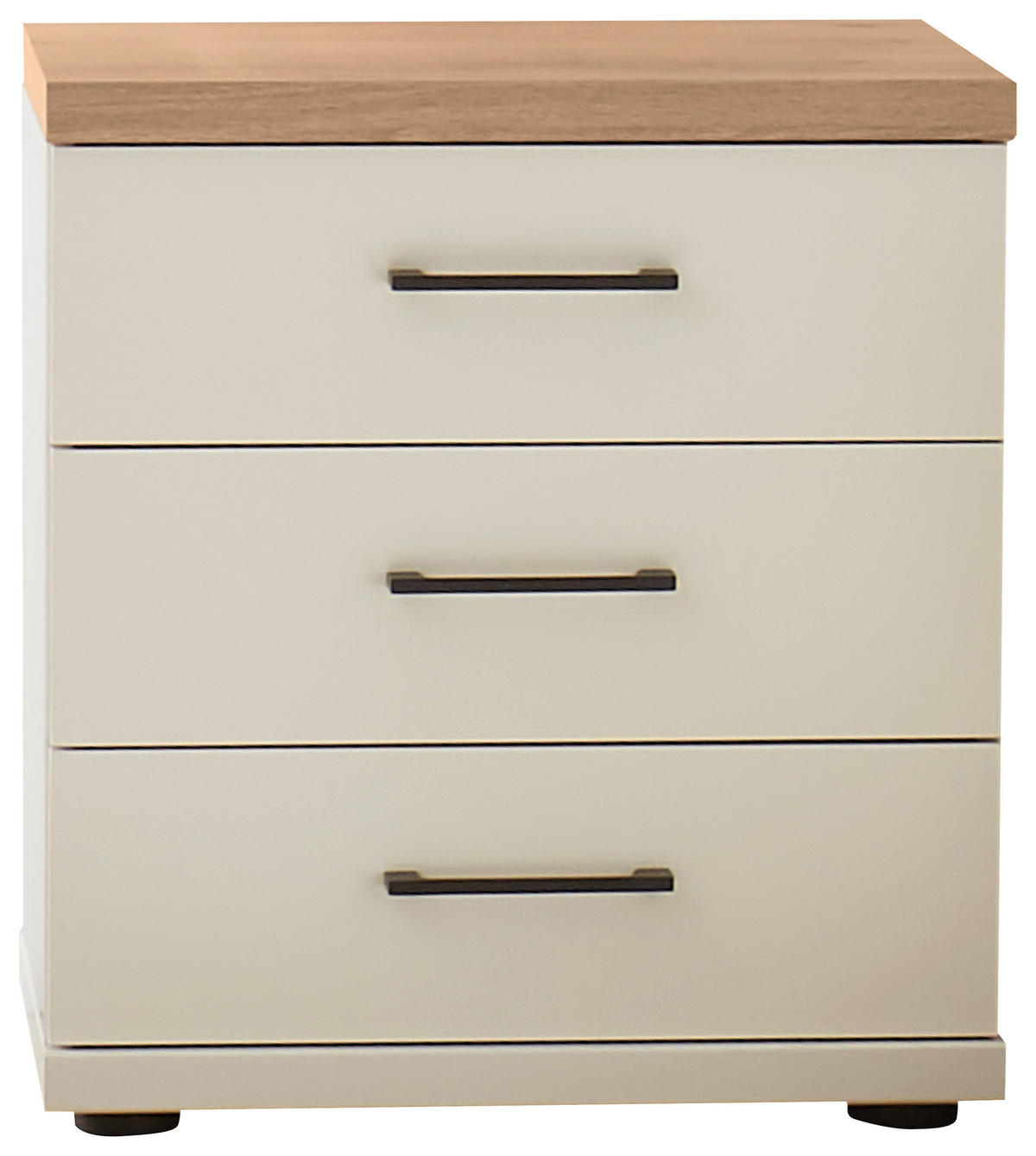 NACHTSCHRANK 50/40/60 cm  - Eiche Bianco/Schwarz, LIFESTYLE, Holzwerkstoff/Metall (50/40/60cm) - Landscape