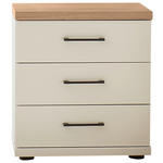 NACHTSCHRANK 50/40/60 cm  - Eiche Bianco/Schwarz, LIFESTYLE, Holzwerkstoff/Metall (50/40/60cm) - Landscape