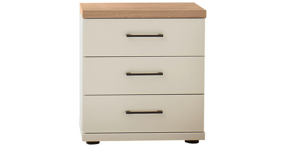 NACHTSCHRANK 50/40/60 cm  - Eiche Bianco/Schwarz, LIFESTYLE, Holzwerkstoff/Metall (50/40/60cm) - Landscape